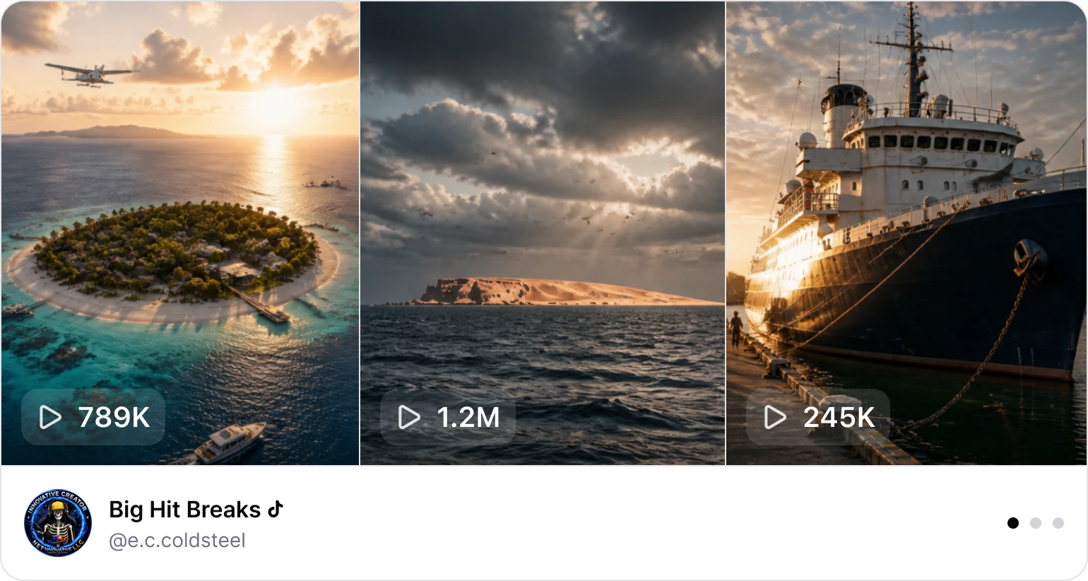 Big Hit Breaks channel videos, @e.c.coldsteel, TikTok